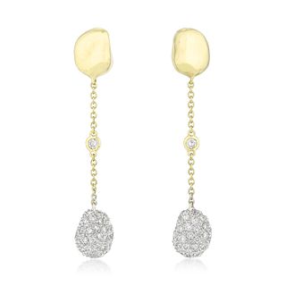 Diamond Drop Gold Earrings