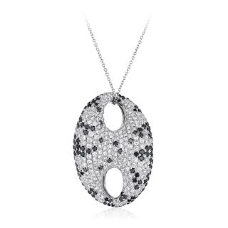 White and Black Diamond Necklace