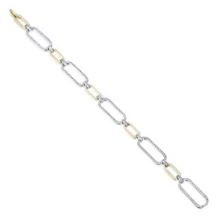 Paper Clip Diamond Link Bracelet