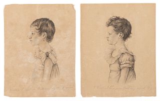FINE PAIR OF AMERICAN SCHOOL (19TH CENTURY) PROFILE PORTRAITS WITH BALTIMORE, MARYLAND HISTORY