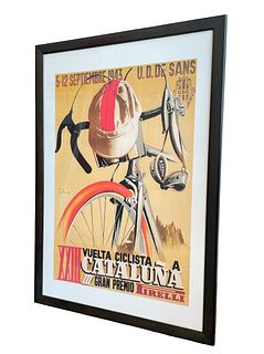 1943 Spain 23rd Tour of Cataluna Cycling Advertisement Poster 