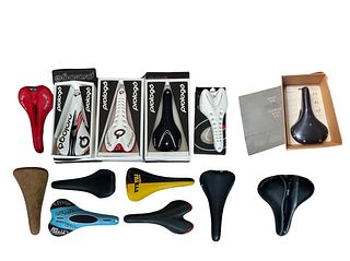 Collection Mostly Italian Made Road Bicycle Saddles and Saddle Cover BROOKS, SELLE ITALIA, KOGA, SERFAS 