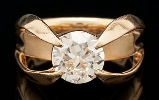 Ladies 2.20 Carat Euro Diamond Solitaire Ring, GIA Report