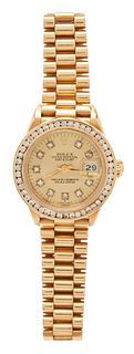 Ladies Datejust 18K Gold Rolex Watch