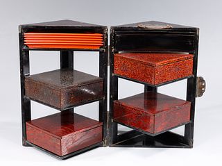 Vintage Japanese Lacquered Bento Tower