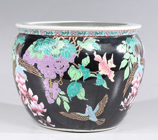 Chinese Ceramic Famille Noir Fishbowl