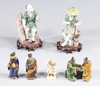 Group of Six Vintage Chinese Ceramic Figures