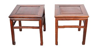 Pair Antique Chinese Rosewood Side Tables