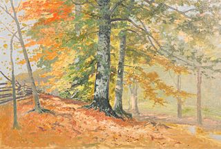 Vintage Autumnal Hill Landscape