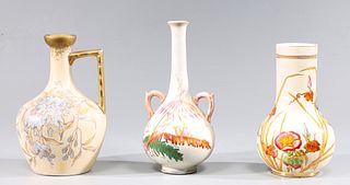 Group of Three Antique Art Nouveau Vases