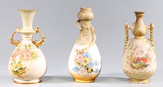 Group of Three Antique German Ceramic Vases
