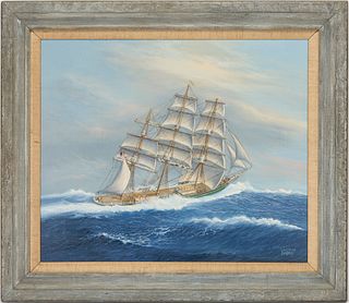 Earl E. Collins O/C Marine Ship Painting, Lightning