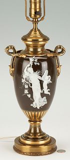 Minton, Pate Sur Pate Vase By Lawrence Birks. Fitted As Table Lamp