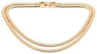 14K Gold Designer Double Snake Rope Necklace