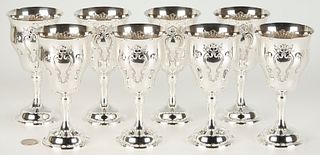 8 Gorham Chantilly Countess Sterling Silver Goblets
