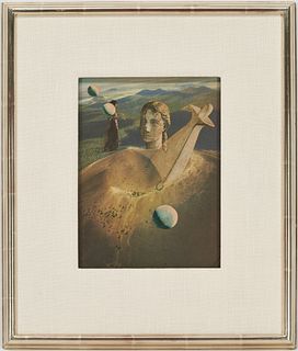 Betty Voorh Surrealist Paper Collage, Possible Joseph Cornell Collaboration