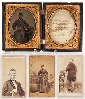 Group of 3 Civil War Related CDVs, incl. TN William Milburn, & Union Officer Ambrotype