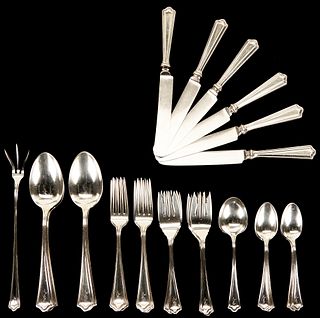 32 pcs. Whiting Portland Sterling Silver Flatware, Service for 6