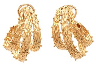 18K Triple Hoop Designer Earrings