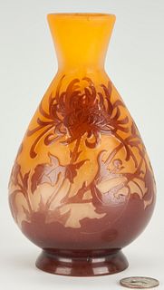 Galle Cameo Glass Chrysanthemum Vase