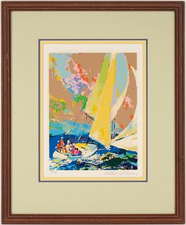 LeRoy Neiman Sailboat Screen Print, Normandy Sailing
