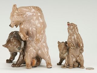 2 Meissen Figural Groups, Bear Pairs