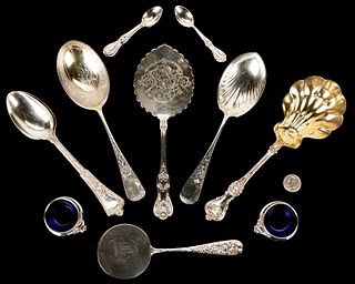 15 Sterling Silver Flatware or Serving Items, incl. Tiffany