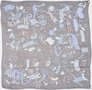 Hermes Silk Muslin Scarf, Les Confessions 140
