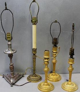 Caldwell Lot of 5 Candlesticks To Inc 4 Bronze