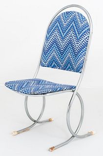 Mod Seventies Tubular Steel Upholstered Chair