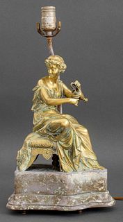 "Psyche" Brass Figural Lamp