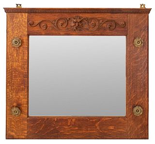 Renaissance Revival Carved Oak Mirror