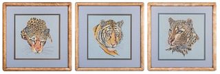 Leopards & Tiger Framed Needlepoint Embroidery, 3