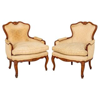 Louis XV Style Upholstered Bergere Arm Chair, 2