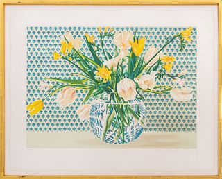Carolyn Brady "White Tulips & Freesias" Lithograph