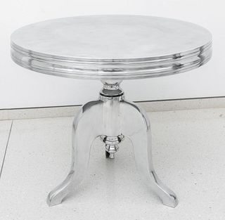 Baroque Revival Chrome Round Side Table