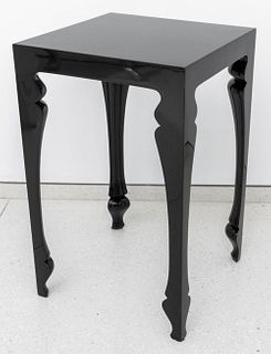 Reeves Baroque Revival Black Lacquered End Table