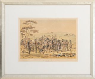 George Catlin "Archery of the Mandans" Lithograph