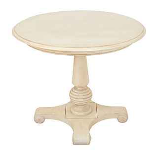Gustavian Style Cream-Decorated Pedestal Table