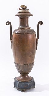 Neoclasssical Style Bronze Urn on Marble Base