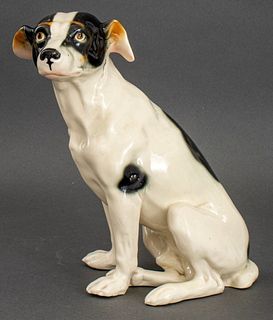 Continental Glazed Ceramic Figure of a Dog