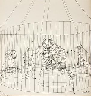 Alexander Calder (after) - Untitled (Tiger Cage) from "16 Circus Drawings"