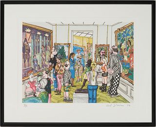 Red Grooms Signed Color Lithograph, Masters at the Met, 31/75