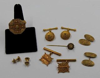 JEWELRY. Asian Gold Jewelry Grouping.