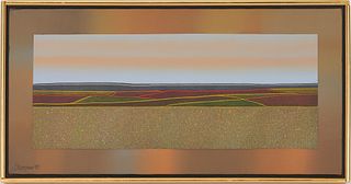 Victor Huggins Landscape Painting, Untitled (Farmland)