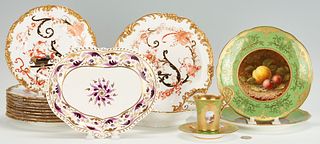 17 Pieces of English Porcelain, Royal Crown Derby & Coalport