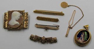 JEWELRY. Antique and Vintage Gold Jewelry Grouping