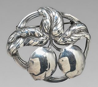 Kalo - Chicago Sterling Silver Floral Cutout Brooch c1920s