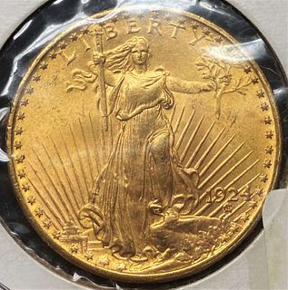 Last Minute! 1924 Gold $20 Saint Gaudens MS65