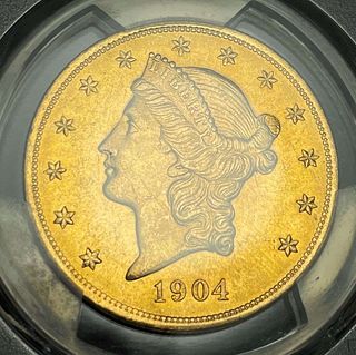 Last Minute! 1904 $20 Gold Liberty Head PCGS MS63